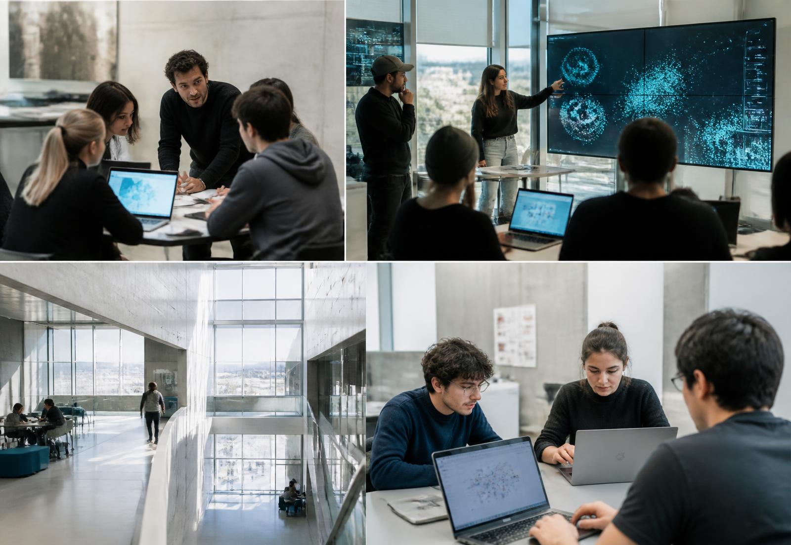 Équipes de la HES-SO Genève en atelier, en conférence et au travail sur des outils digitaux